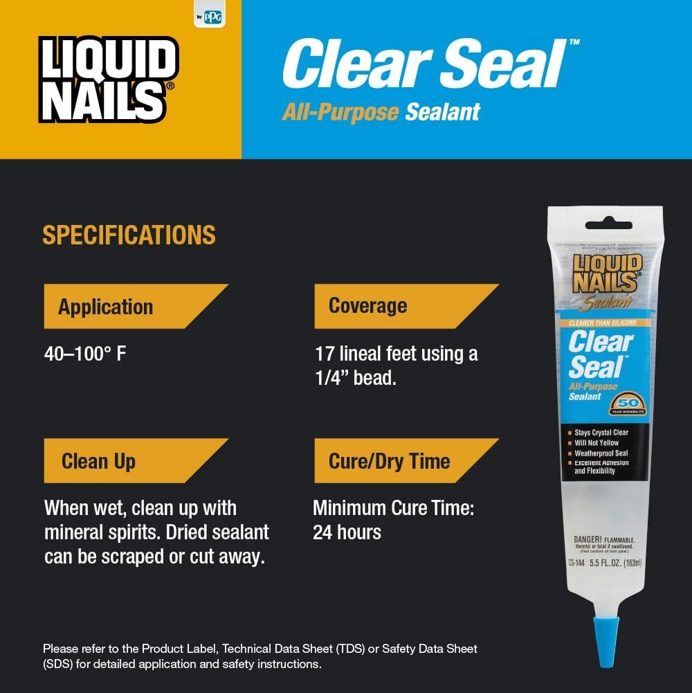 Clear Seal All-Purpose Sealant, 5.5 oz, view 4