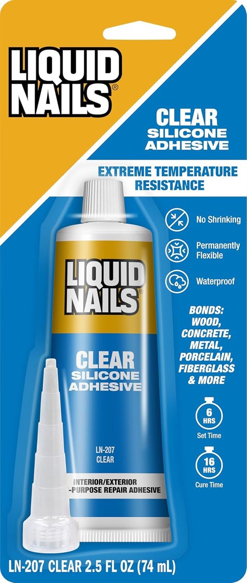 Clear Small Projects Silicone Adhesive, 2.5 oz, Liquid Nails