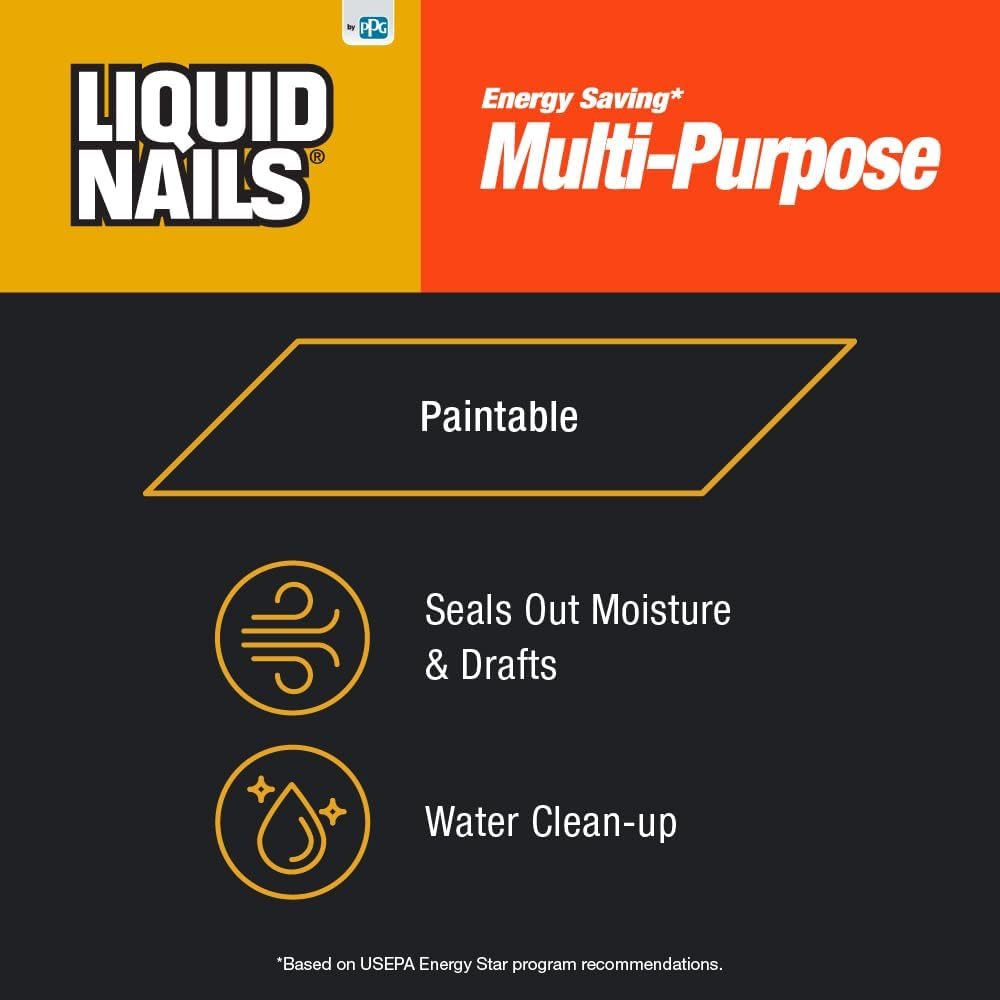 Energy Saving Multi-Purpose Latex Caulk 10.1 oz, 3 Pack, view 2
