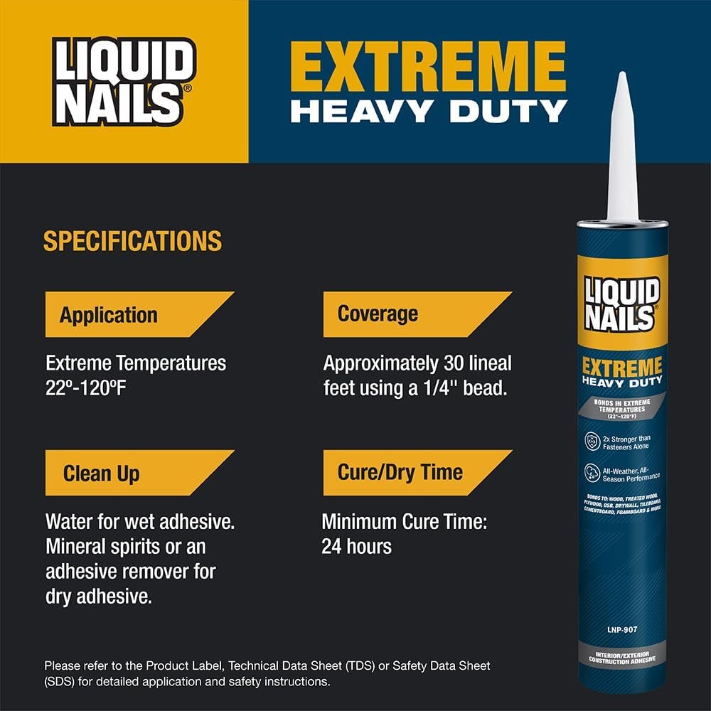 Extreme Heavy Duty Construction Adhesive, 28 oz, view 4