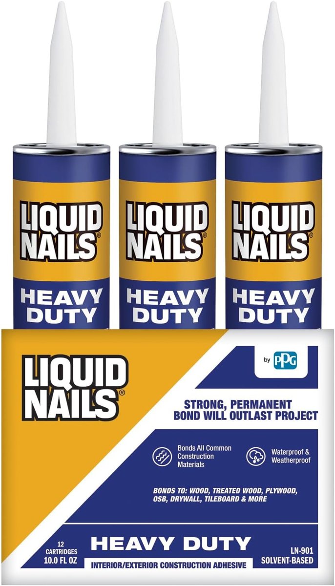 Heavy Duty 10 oz Tan Solvent-Based Adhesive, 12 Pack, Liquid Nails