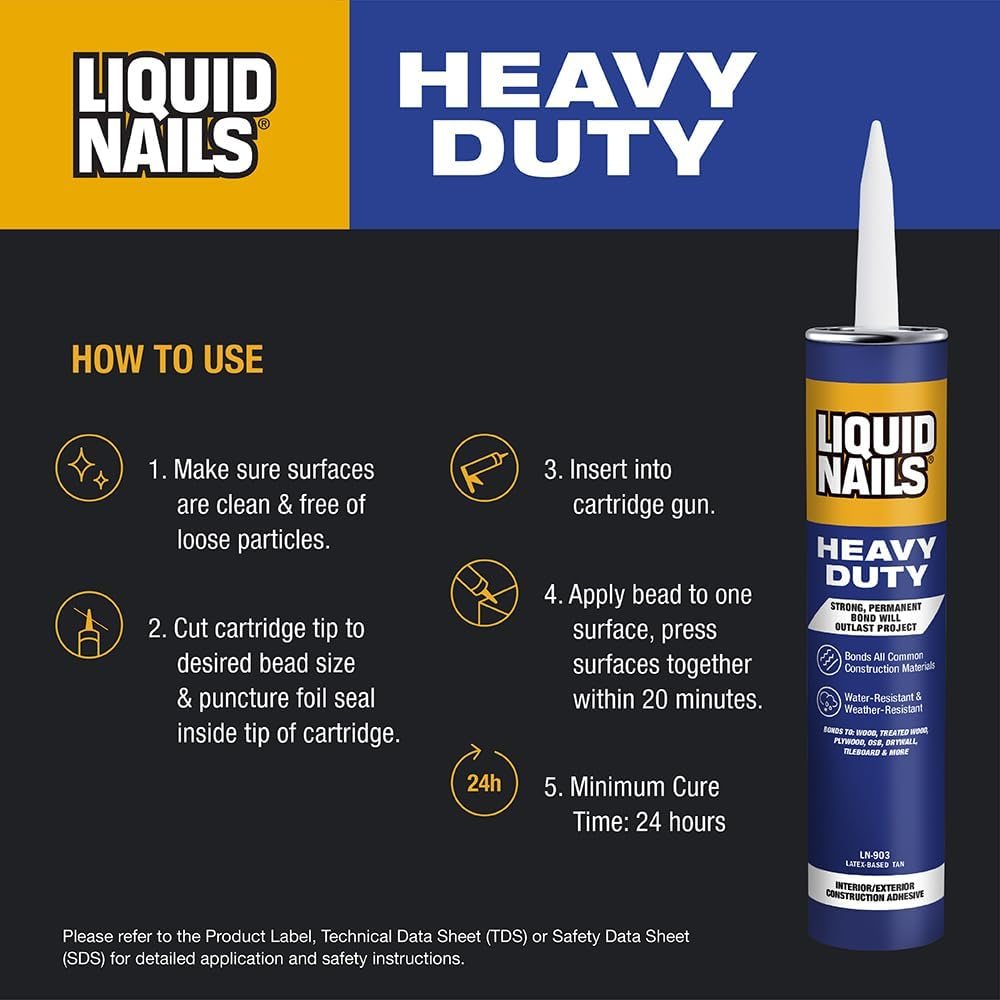 Heavy Duty Construction Adhesive, 28 oz, view 3