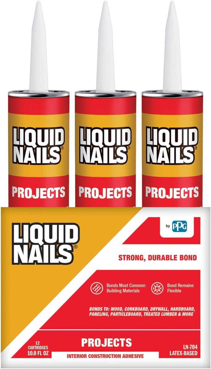Interior Projects 10 oz Off-White Latex Adhesive, 24 Pack, Liquid Nails