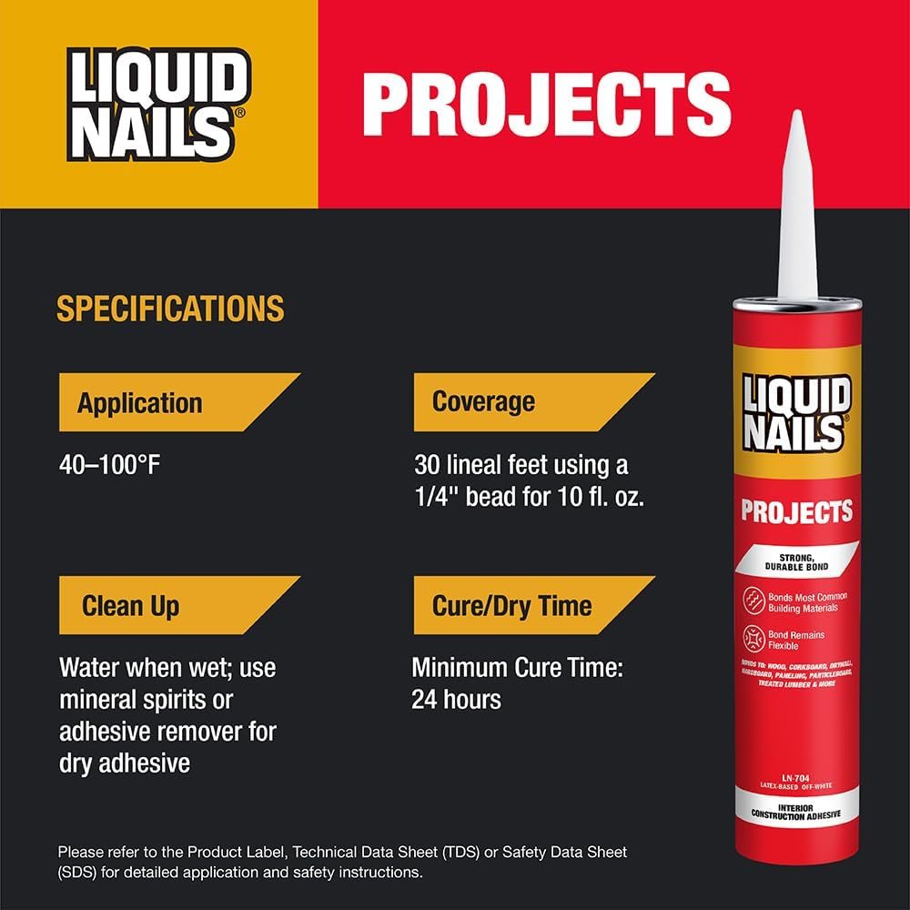 Interior Projects Construction Adhesive, 10 oz, view 4