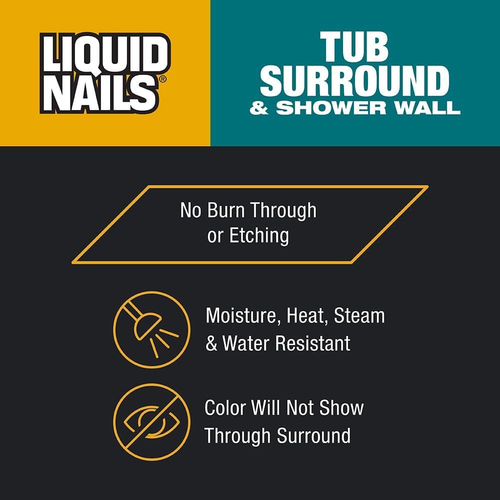 Tub Surround & Shower Adhesive, 10 oz, view 2