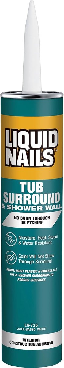 Tub Surround & Shower Adhesive, 10 oz, Liquid Nails