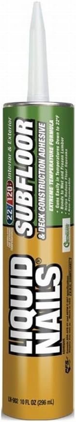 LN-902 Subfloor & Deck Adhesive 10 oz White, 18 Pack, Liquid Nails