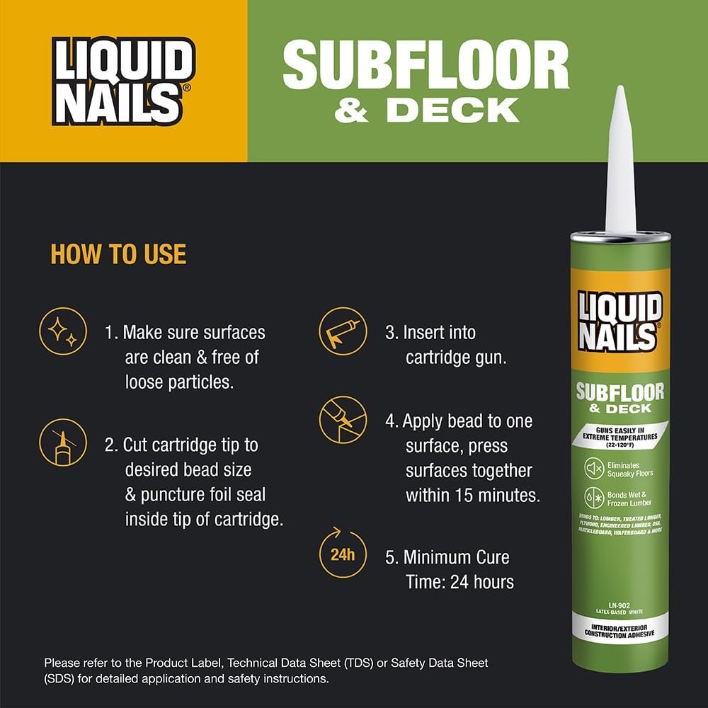 LN-902 Subfloor & Deck Adhesive, Low VOC, 28 oz, view 4