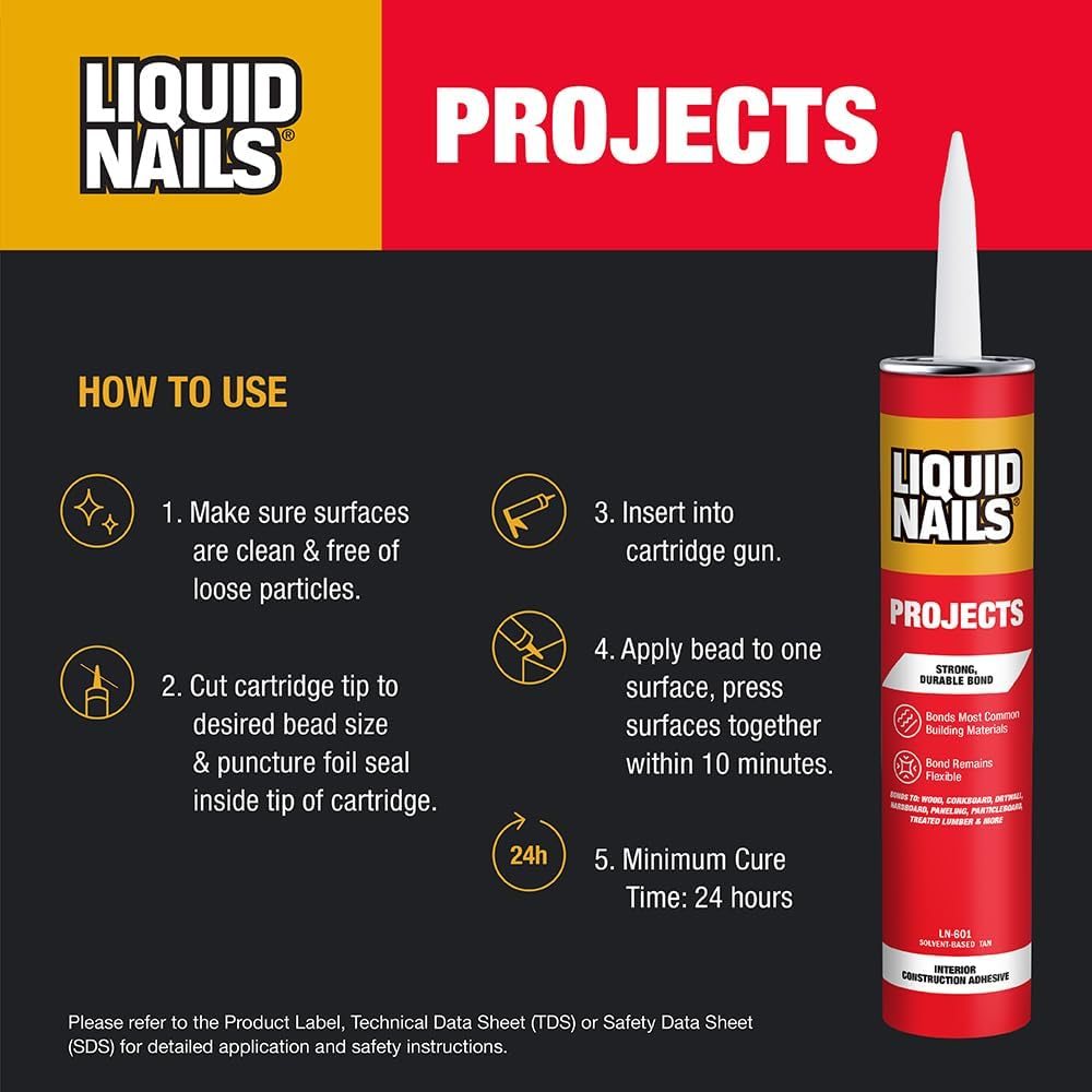 Projects Construction Adhesive, 10 oz Original Formula, view 3