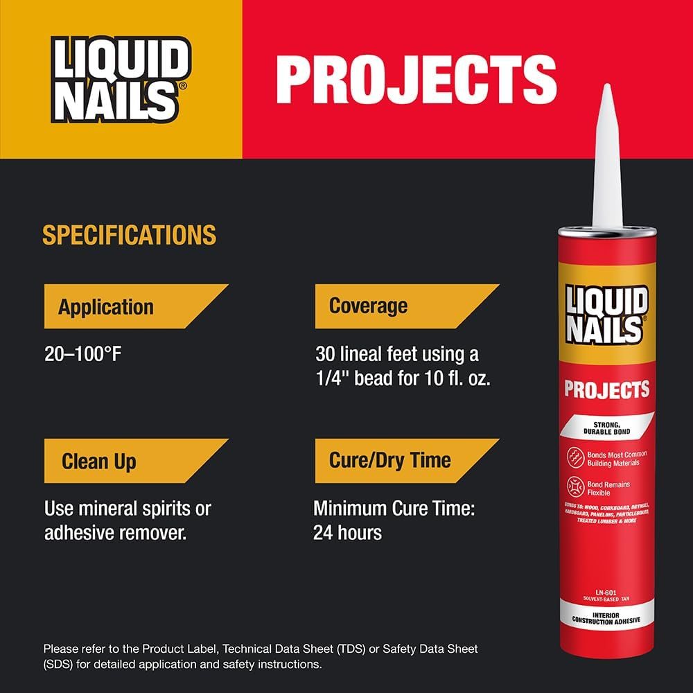 Projects Construction Adhesive, 10 oz Original Formula, view 4