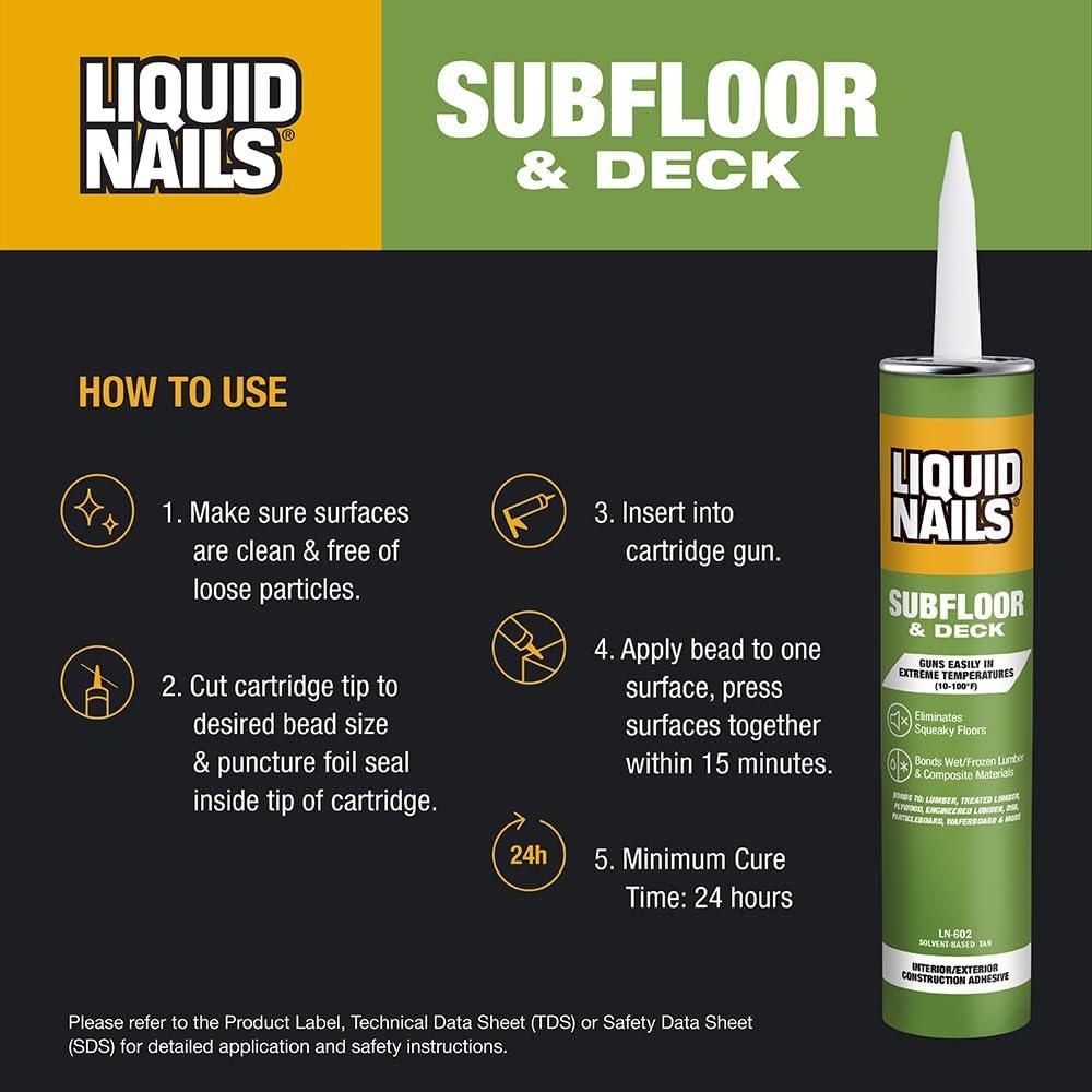 Subfloor & Deck 10 oz Tan Solvent-Based Adhesive, view 4
