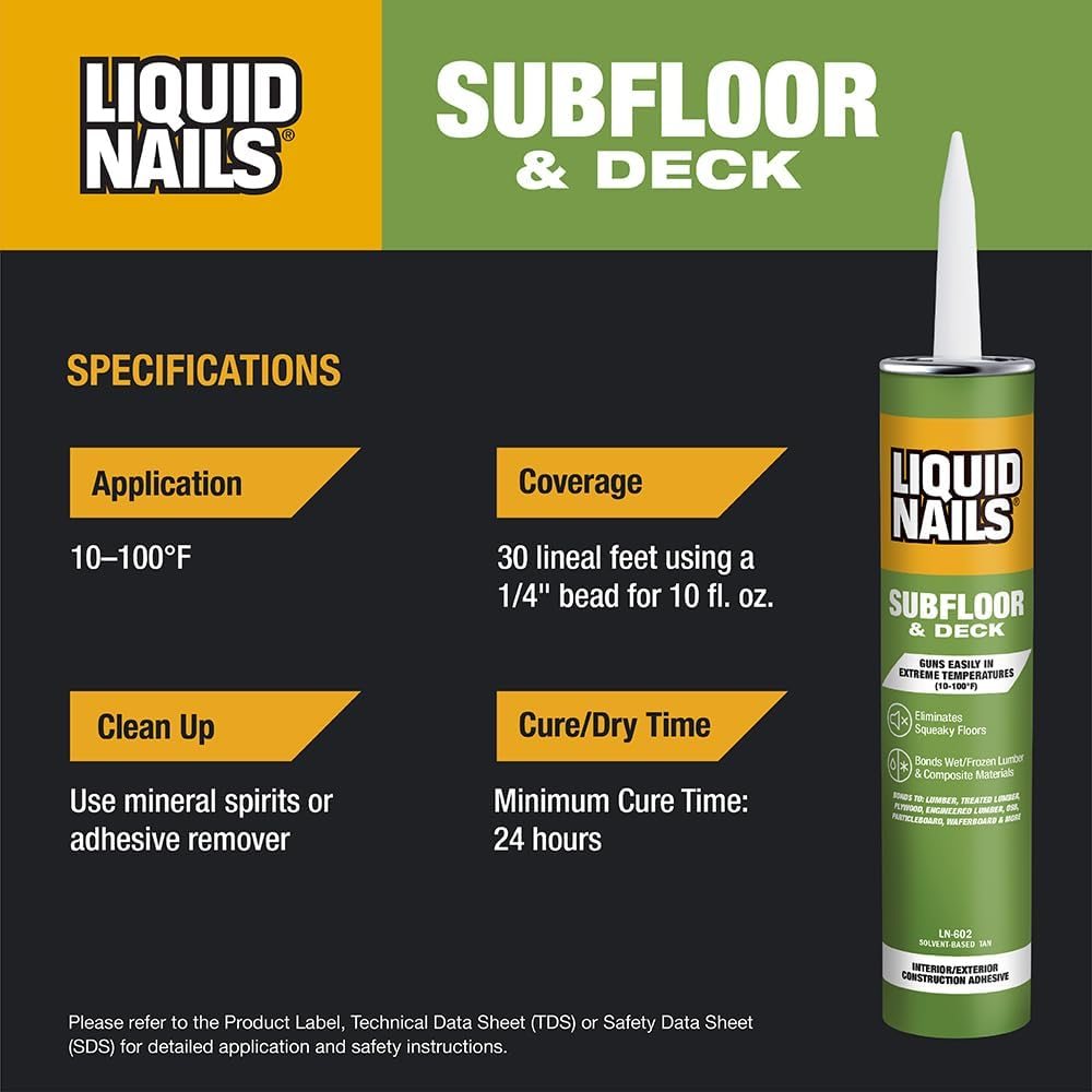 Subfloor & Deck 10 oz Tan Solvent-Based Adhesive, view 5