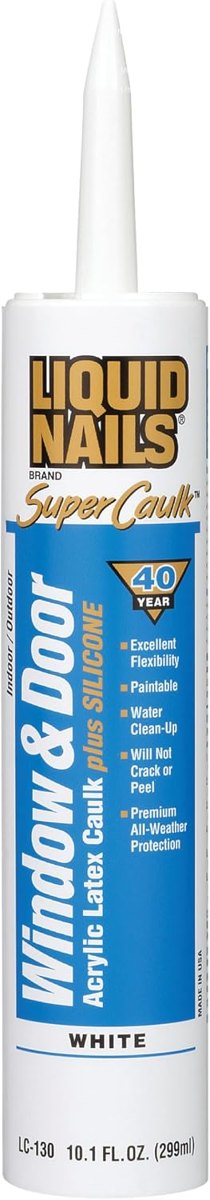 Super Caulk 10.1 oz Clear Window & Door Caulk, Liquid Nails
